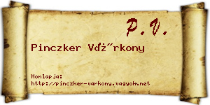 Pinczker Várkony névjegykártya