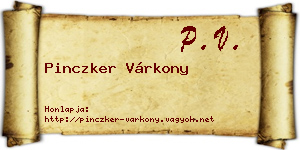 Pinczker Várkony névjegykártya